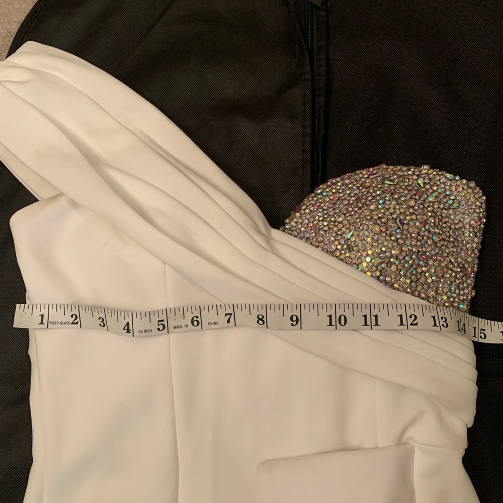 Jovani White Gown size 8 style number 09045 - Picture 9 of 16